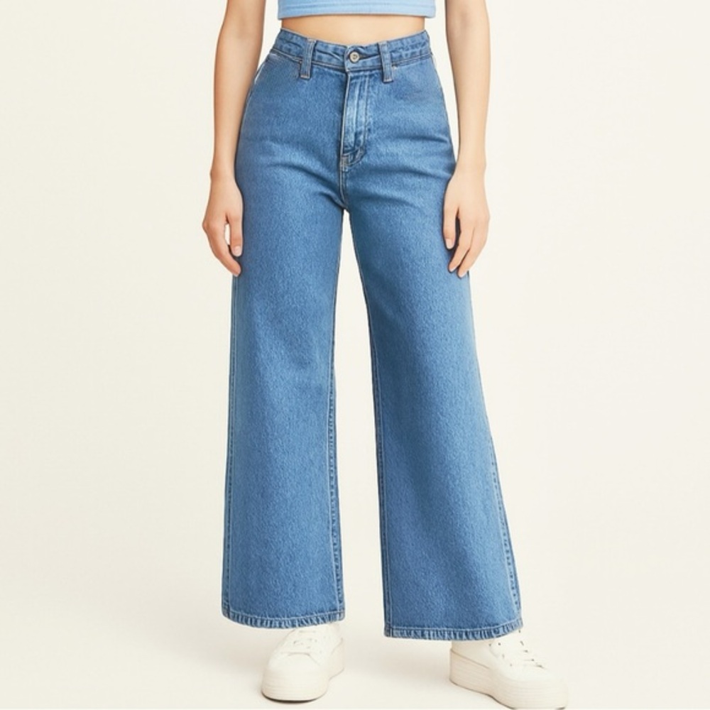 VTG GX KNOW WHO YOU ARE Gwen Stefani High Waist Wide Leg Flare 90s Jeans sz 7/8